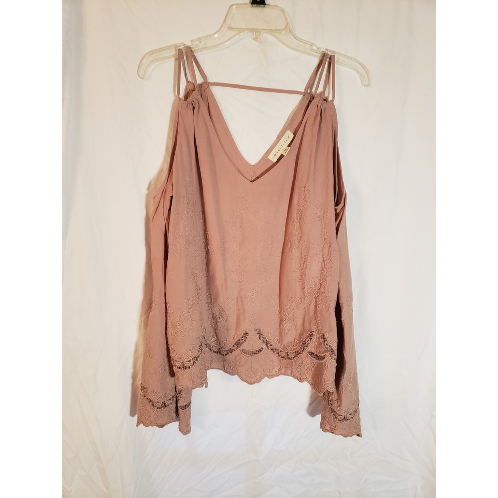 Women's Lovestitch Mauve Long Sleeve Cold Shoulder Top Size M